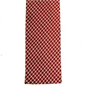 Thoro-Bred Cavalier Tie Vtg Square End Skinny Plaid Red Argyle MCM Preppy Retro